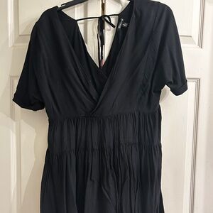 Short short black babydoll dress